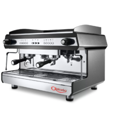 Complete Front look Astoria Tanya 2 Grp semi-automatic coffee machine black color with steam wands touchpad & water dispenser
